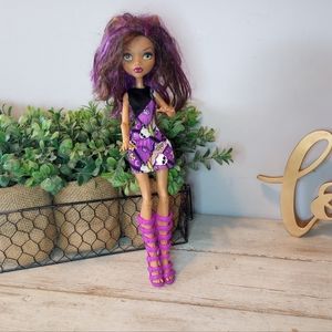 Monster High Doll Clawdeen Wolf How Do You Boo Purple Skull Dress  Purple Boots